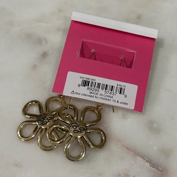 ✨NWT✨ BETSEY LOVE FEST OPEN HEART COLORFUL FLOWER DROP EARRINGS - Picture 4 of 5